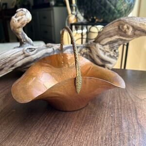 Copied - Vintage Revere Ware Hammered Copper Basket with Brass Handle